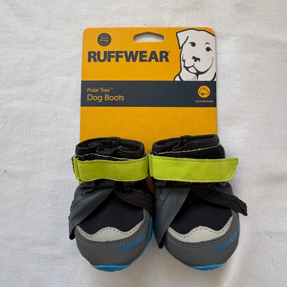 Ruffwear Polar Trex Dog Boots Black Size 2.5 64mm Vibram Winter Snow 2PK